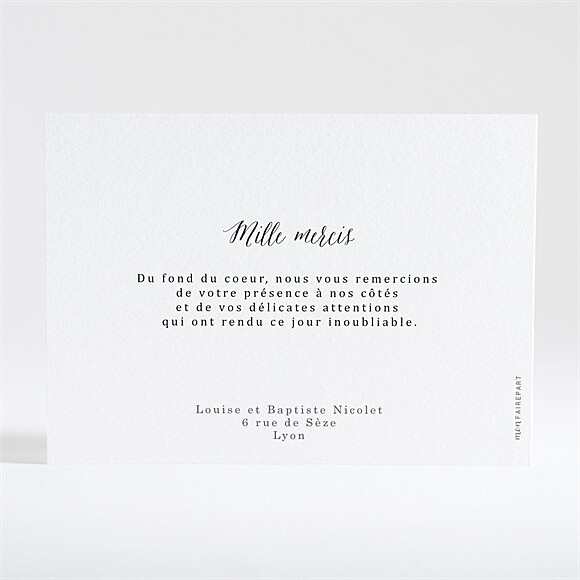 Dos de la carte