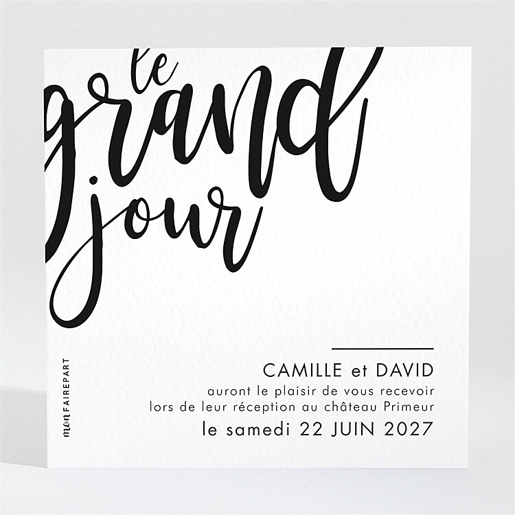 Carton d'invitation mariage Le Grand Jour réf.N3001542