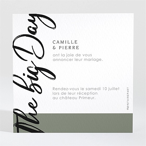 Carton d'invitation mariage the big day