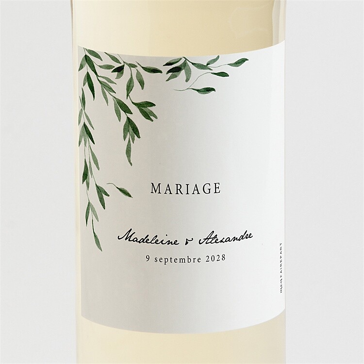 Etiquette de bouteille mariage A l'ombre de l'olivier réf.N3001550