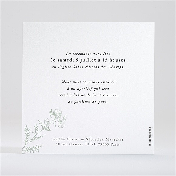 Dos du faire-part