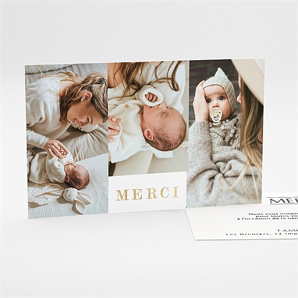 Remerciement naissance Initiale en patchwork réf.N17119