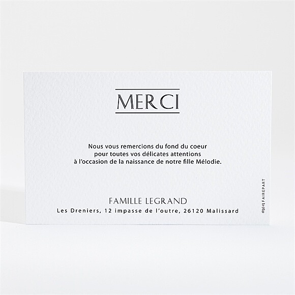 Dos de la carte