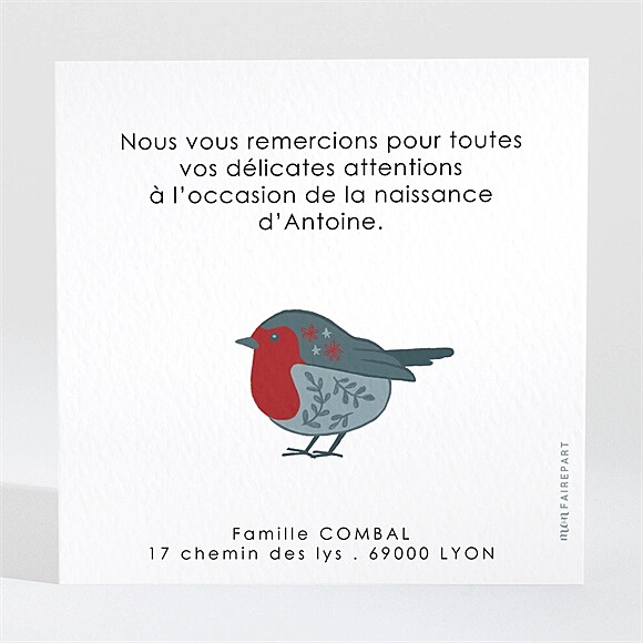 Dos de la carte