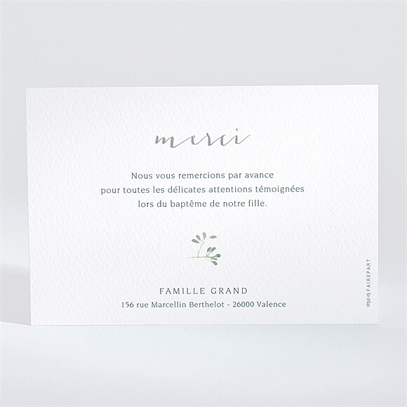 Dos de la carte
