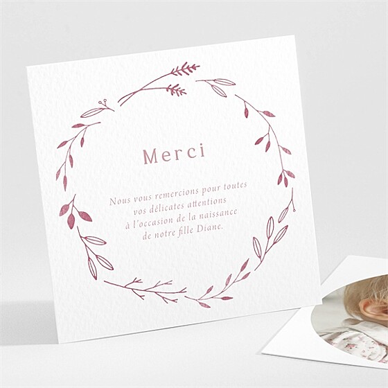Remerciement naissance rose végétal