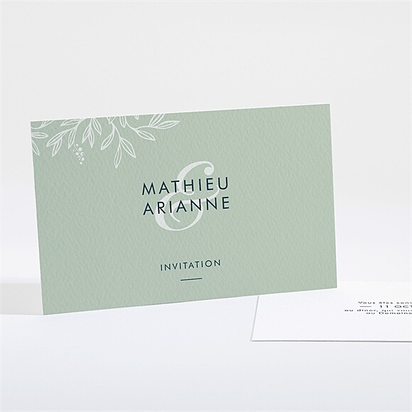 Carton d'invitation mariage Esquisse argentée réf.N161102