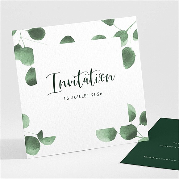 Carton d'invitation mariage Fraîcheur végétale réf.N301241