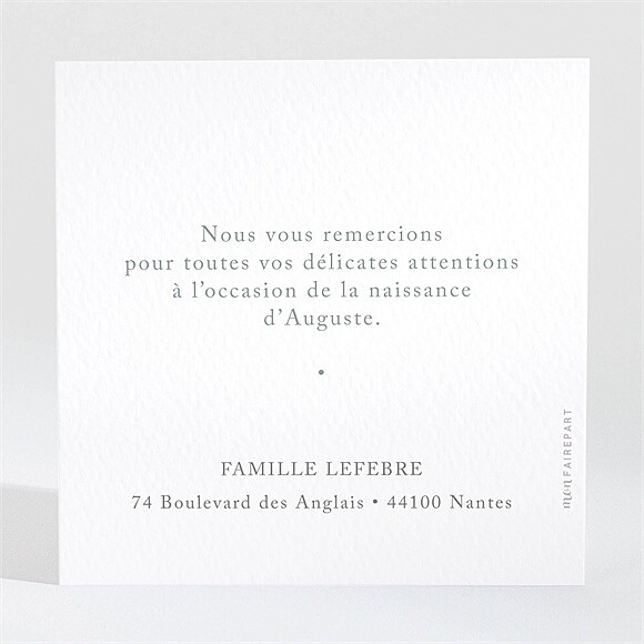 Dos de la carte