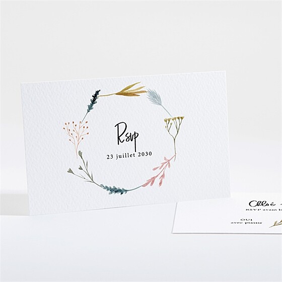 Carton réponse mariage art champêtre
