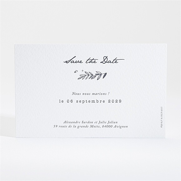 Dos de la carte