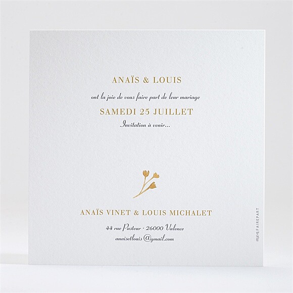 Dos de la carte