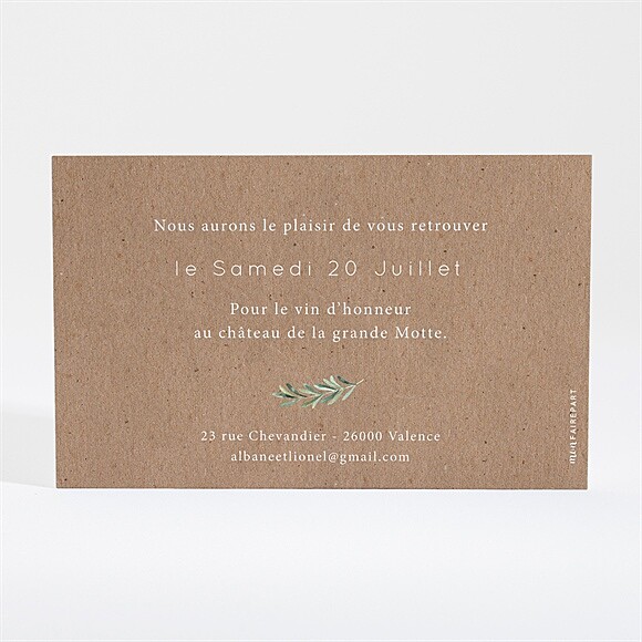 Dos de la carte