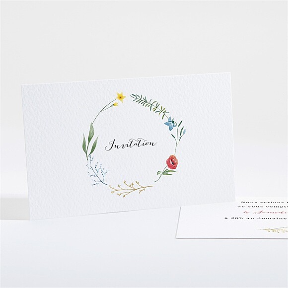 Carton d'invitation mariage Fleurs des Champs réf.N161183