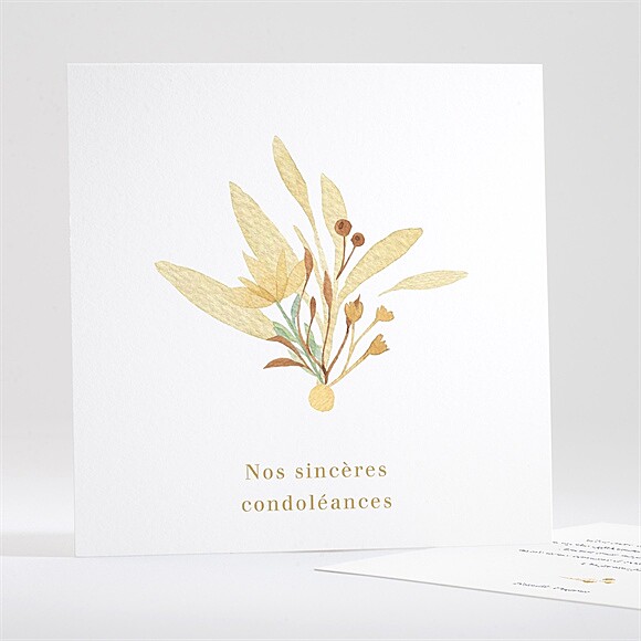 Carte de condoléances décès Fleur Sauvage réf.N351194