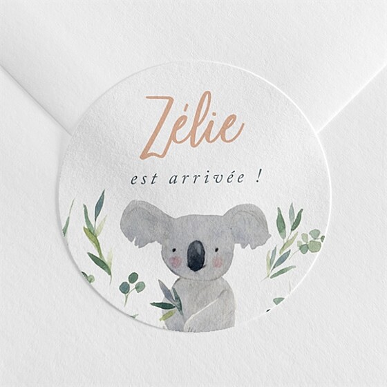 Sticker naissance koala en folie