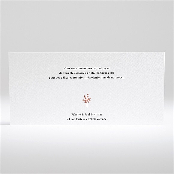 Dos de la carte