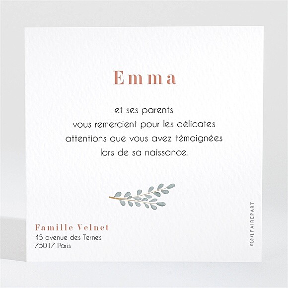 Dos du remerciement