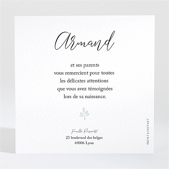 Dos du remerciement