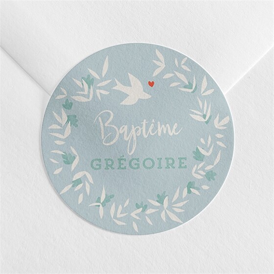 Sticker baptême colombe en folie