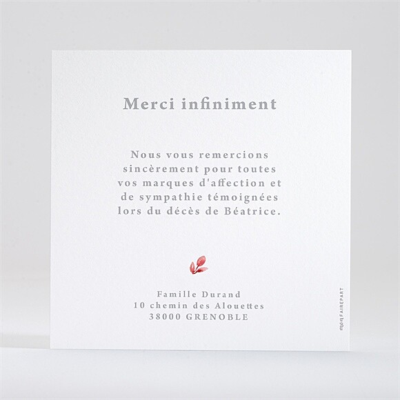 Dos de la carte