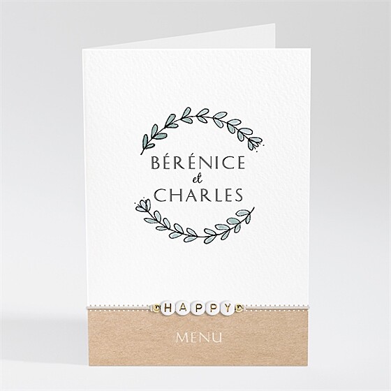 Menu mariage avec programme bracelet