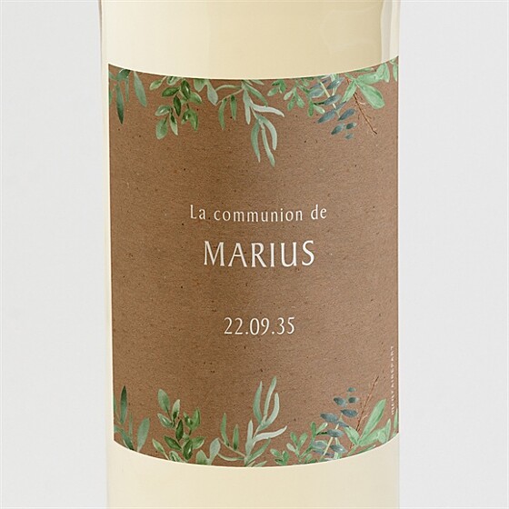 Etiquette de bouteille communion illustration végétale