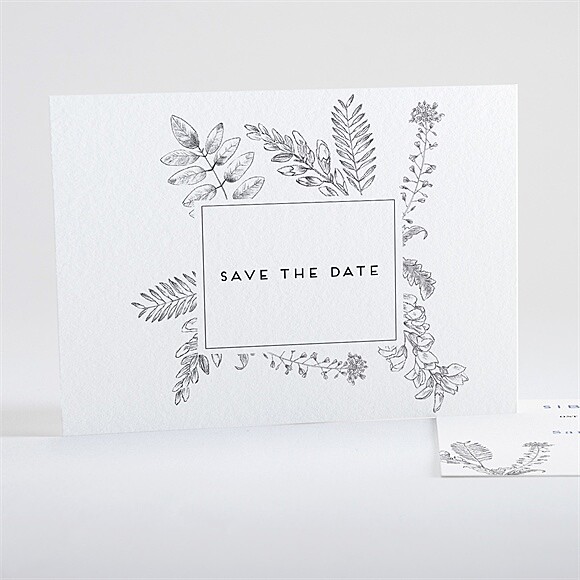 Save the Date mariage Gravure florale réf.N15146