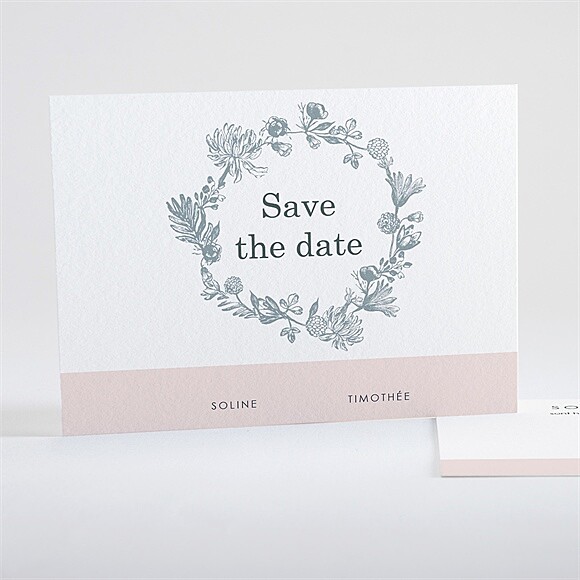 Save the Date mariage Guirlande de fleurs réf.N15147