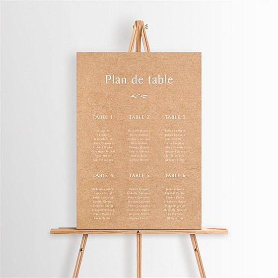 Plan de table mariage bohème écolo