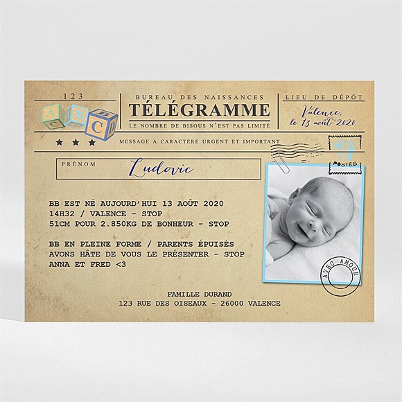 Faire-part naissance Mon petit Passeport magnet réf.N110136