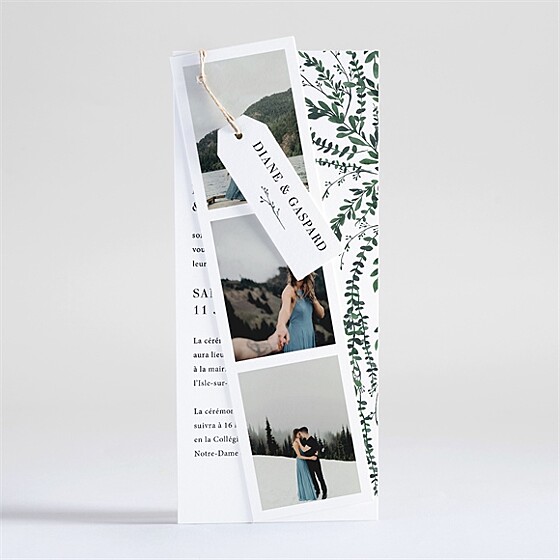 Faire-part mariage evidemment trio marque-page