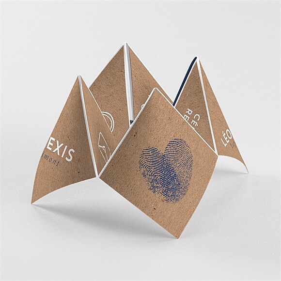 Faire-part mariage Uniques Empreintes origami réf.N33072