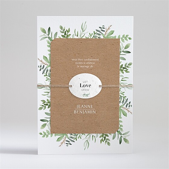 Faire-part mariage love power ensemencé