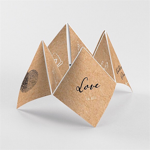 Faire-part mariage Coeur croisé origami réf.N33076