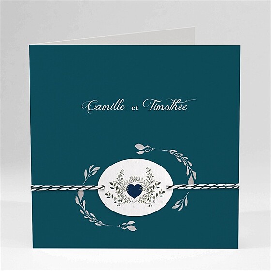 Faire-part mariage tourbillon sentimental plié