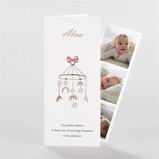 Faire-part naissance joli petit mobile photomaton