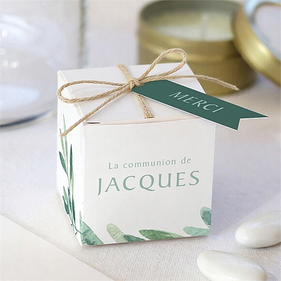 Boîte de dragées communion Végétal réf.N340550