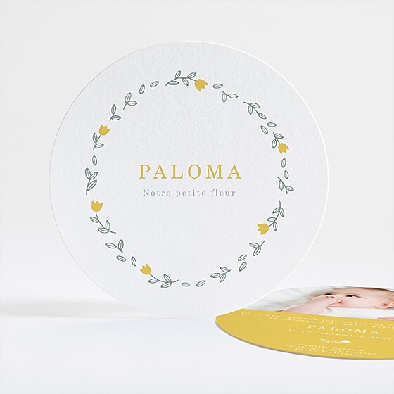 Faire-part naissance belle annonce en rond