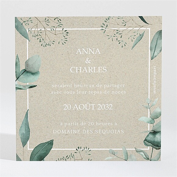 Carton d'invitation mariage Intimité réf.N3001917
