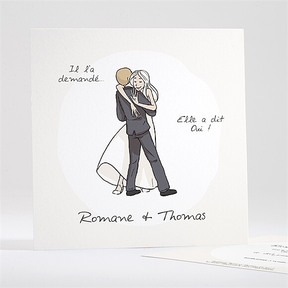 Save the Date mariage Mariés illustrés réf.N351366