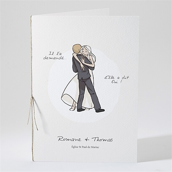 Livret de messe mariage mariés illustrés