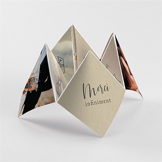 Remerciement mariage dans le sable origami