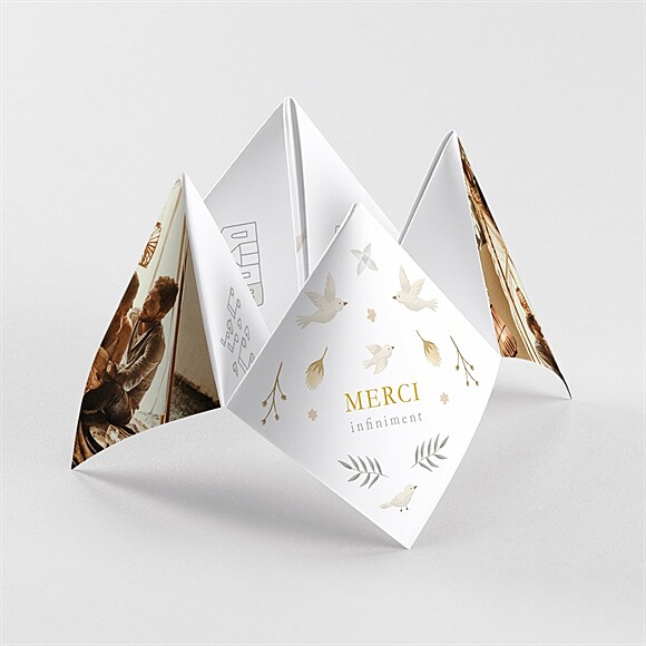 Remerciement mariage Céleste origami réf.N33091