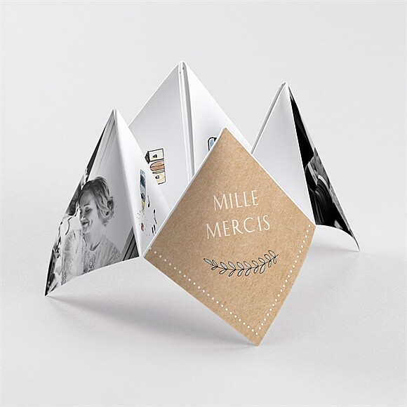 Remerciement mariage Avec programme origami réf.N33093