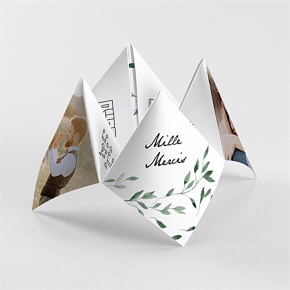 Remerciement mariage A l'ombre de l'olivier origami réf.N33094