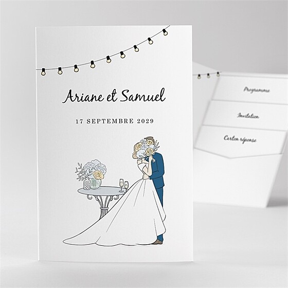 Faire-part mariage guinguette pocketfold