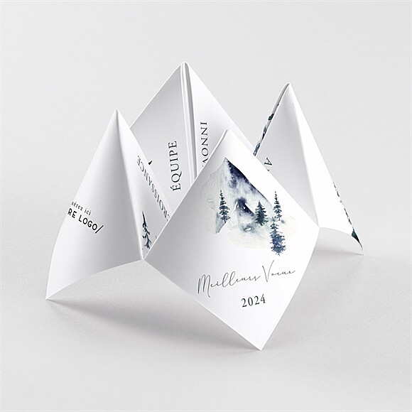 Carte de voeux Noël entreprise origami réf.N330107