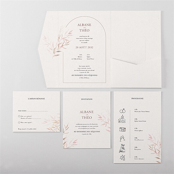 Faire-part mariage Poésie Boheme pocketfold