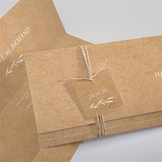 Faire-part mariage bohème écolo pochette